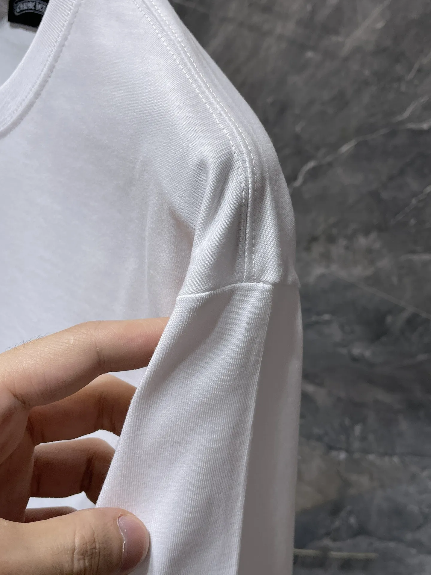 P160 New in summer Chrome Hearts 25ss High-weight environmentally friendly high-quality top fabric 280g Chrome flocking hot diamond cross horseshoe short sleeves counter synchronization 1:1 replica version Recommended colors: white, black